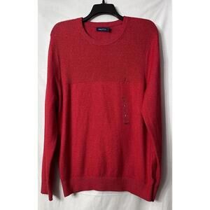 NWT Nautica Mens Long Sleeve Pullover Tango Red Casual Sweater Size Large